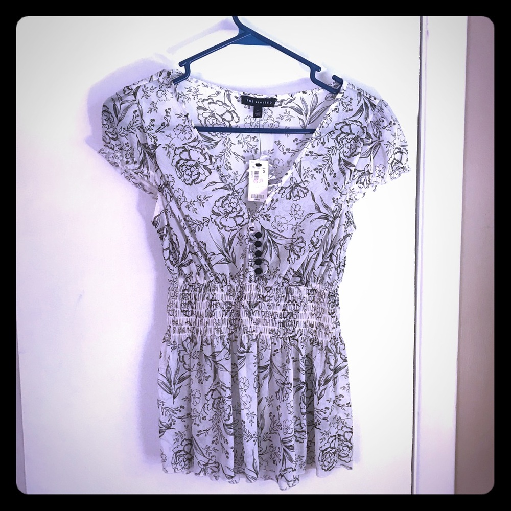 NWT - The Limited white sheer top - Size S